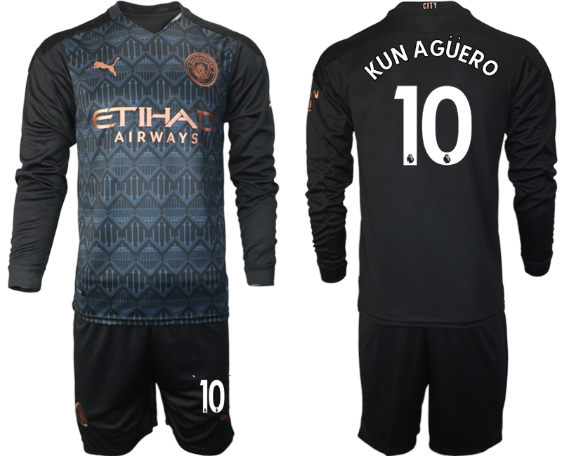Men 2021 Manchester city home long sleeve #10 soccer jerseys->manchester city jersey->Soccer Club Jersey